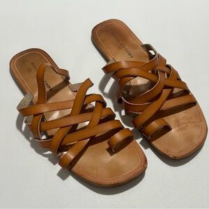 Rock and Candy Woven Leather Slide Sandals